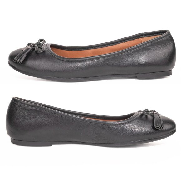 COACH Benni Leather Bow Ballet Flats With Charms in Black FG2941 Size 5B EU 35.5 - Picture 4 of 8